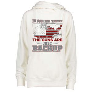 2nd Adt In God We Trust The Guns Are Backup Gift Womens Funnel Neck Pullover Hood