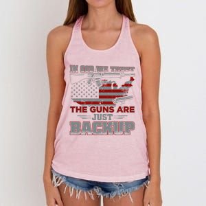 2nd Adt In God We Trust The Guns Are Backup Gift Women's Knotted Racerback Tank