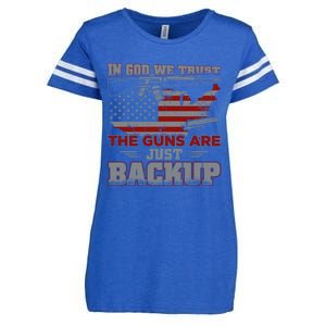 2nd Adt In God We Trust The Guns Are Backup Gift Enza Ladies Jersey Football T-Shirt