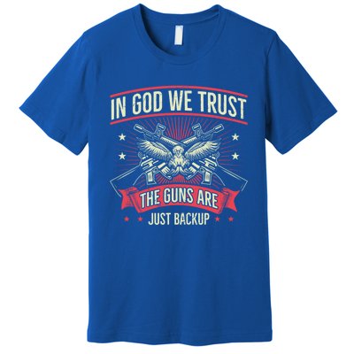 2nd Adt In God We Trust The Guns Are Backup Gift Premium T-Shirt