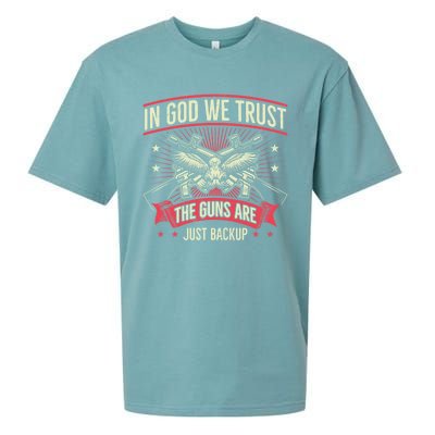 2nd Adt In God We Trust The Guns Are Backup Gift Sueded Cloud Jersey T-Shirt