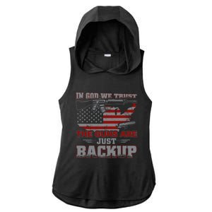 2nd Adt In God We Trust The Guns Are Backup Gift Ladies PosiCharge Tri-Blend Wicking Draft Hoodie Tank