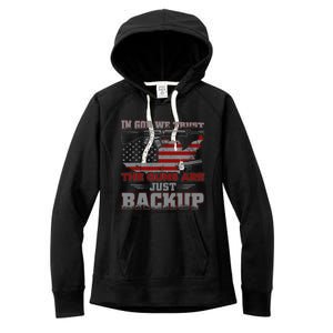 2nd Adt In God We Trust The Guns Are Backup Gift Women's Fleece Hoodie