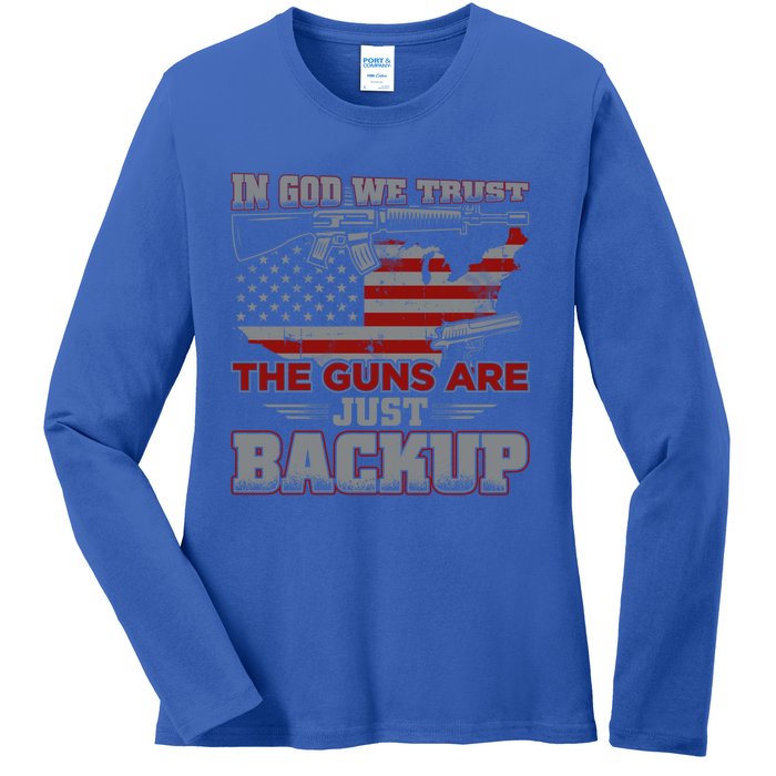 2nd Adt In God We Trust The Guns Are Backup Gift Ladies Long Sleeve Shirt