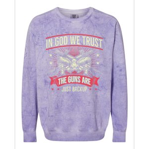 2nd Adt In God We Trust The Guns Are Backup Gift Colorblast Crewneck Sweatshirt