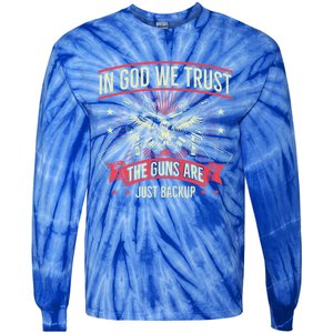 2nd Adt In God We Trust The Guns Are Backup Gift Tie-Dye Long Sleeve Shirt