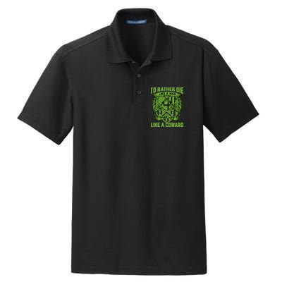 2nd Amendment I'd Rather Die Like A Man Than Live Like A Coward Dry Zone Grid Polo