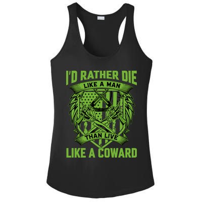 2nd Amendment I'd Rather Die Like A Man Than Live Like A Coward Ladies PosiCharge Competitor Racerback Tank