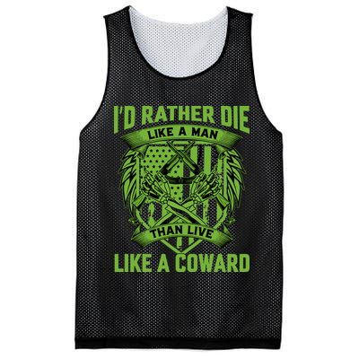 2nd Amendment I'd Rather Die Like A Man Than Live Like A Coward Mesh Reversible Basketball Jersey Tank