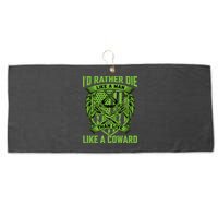 2nd Amendment I'd Rather Die Like A Man Than Live Like A Coward Large Microfiber Waffle Golf Towel