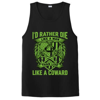 2nd Amendment I'd Rather Die Like A Man Than Live Like A Coward PosiCharge Competitor Tank