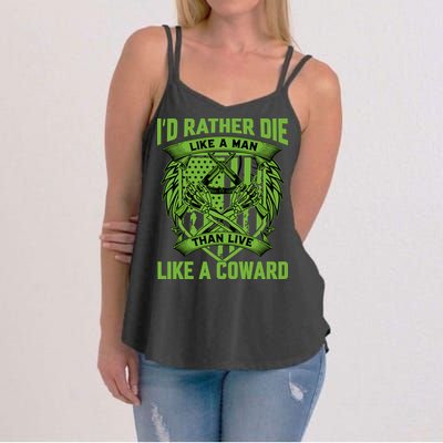 2nd Amendment I'd Rather Die Like A Man Than Live Like A Coward Women's Strappy Tank