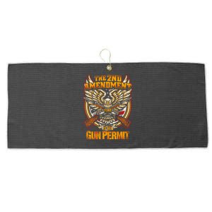 2nd Amendment Is My Gun Permit Large Microfiber Waffle Golf Towel