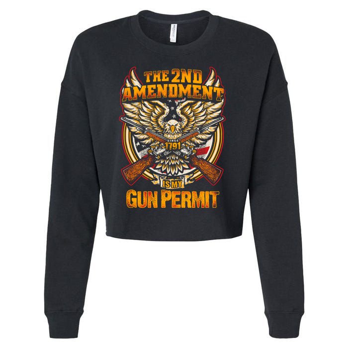 2nd Amendment Is My Gun Permit Cropped Pullover Crew