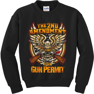 2nd Amendment Is My Gun Permit Kids Sweatshirt