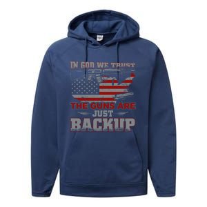 2nd Adt In God We Trust The Guns Are Backup Gift Performance Fleece Hoodie