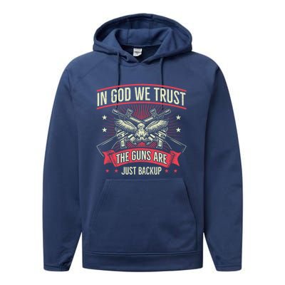 2nd Adt In God We Trust The Guns Are Backup Gift Performance Fleece Hoodie