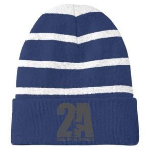 2nd Amendment Not Infringed AR15 Rifle Gun Owner Striped Beanie with Solid Band