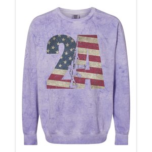 2nd Amendment Patriotic Gun Owner American Flag Rifle Colorblast Crewneck Sweatshirt