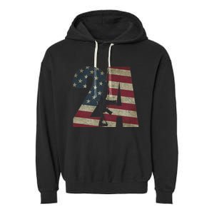 2nd Amendment Patriotic Gun Owner American Flag Rifle Garment-Dyed Fleece Hoodie