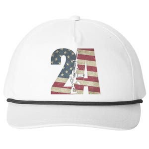 2nd Amendment Patriotic Gun Owner American Flag Rifle Snapback Five-Panel Rope Hat