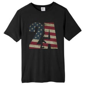 2nd Amendment Patriotic Gun Owner American Flag Rifle Tall Fusion ChromaSoft Performance T-Shirt