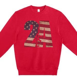 2nd Amendment Patriotic Gun Owner American Flag Rifle Premium Crewneck Sweatshirt