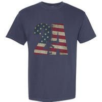 2nd Amendment Patriotic Gun Owner American Flag Rifle Garment-Dyed Heavyweight T-Shirt