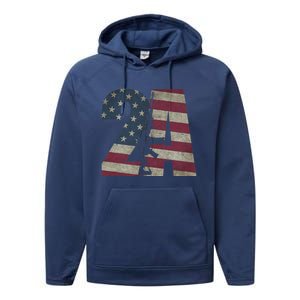 2nd Amendment Patriotic Gun Owner American Flag Rifle Performance Fleece Hoodie