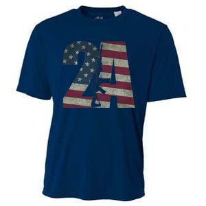 2nd Amendment Patriotic Gun Owner American Flag Rifle Cooling Performance Crew T-Shirt