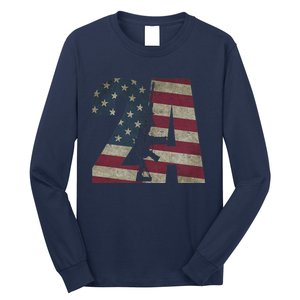 2nd Amendment Patriotic Gun Owner American Flag Rifle Long Sleeve Shirt