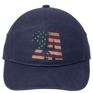 2nd Amendment Patriotic Gun Owner American Flag Rifle 7-Panel Snapback Hat