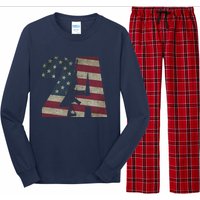 2nd Amendment Patriotic Gun Owner American Flag Rifle Long Sleeve Pajama Set