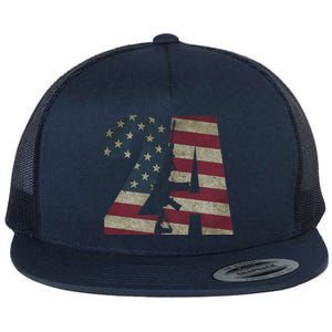 2nd Amendment Patriotic Gun Owner American Flag Rifle Flat Bill Trucker Hat