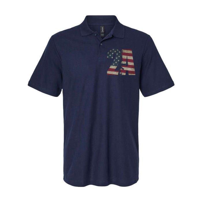 2nd Amendment Patriotic Gun Owner American Flag Rifle Softstyle Adult Sport Polo