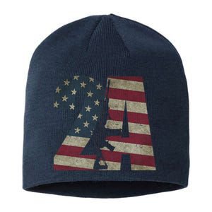 2nd Amendment Patriotic Gun Owner American Flag Rifle Sustainable Beanie