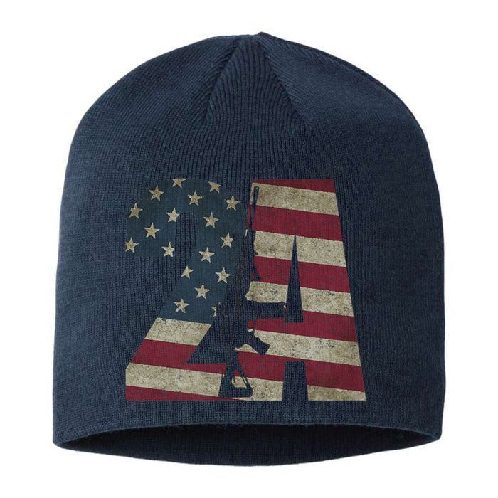 2nd Amendment Patriotic Gun Owner American Flag Rifle Sustainable Beanie