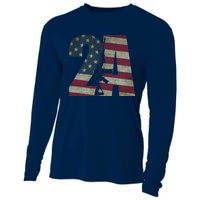 2nd Amendment Patriotic Gun Owner American Flag Rifle Cooling Performance Long Sleeve Crew