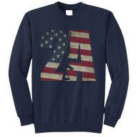 2nd Amendment Patriotic Gun Owner American Flag Rifle Tall Sweatshirt