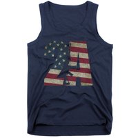 2nd Amendment Patriotic Gun Owner American Flag Rifle Tank Top