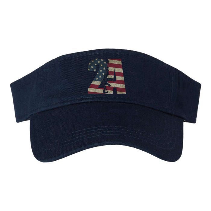 2nd Amendment Patriotic Gun Owner American Flag Rifle Valucap Bio-Washed Visor