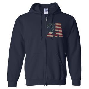 2nd Amendment Patriotic Gun Owner American Flag Rifle Full Zip Hoodie