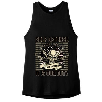 2nd Amendment Self Defense Ladies PosiCharge Tri-Blend Wicking Tank