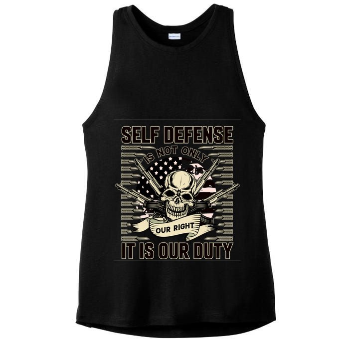 2nd Amendment Self Defense Ladies PosiCharge Tri-Blend Wicking Tank