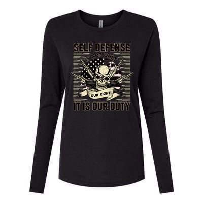 2nd Amendment Self Defense Womens Cotton Relaxed Long Sleeve T-Shirt