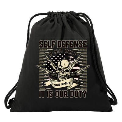 2nd Amendment Self Defense Drawstring Bag