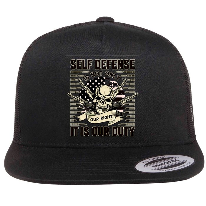 2nd Amendment Self Defense Flat Bill Trucker Hat