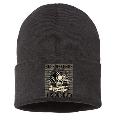 2nd Amendment Self Defense Sustainable Knit Beanie