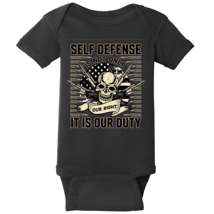 2nd Amendment Self Defense Baby Bodysuit