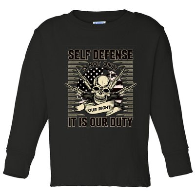 2nd Amendment Self Defense Toddler Long Sleeve Shirt